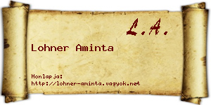 Lohner Aminta névjegykártya